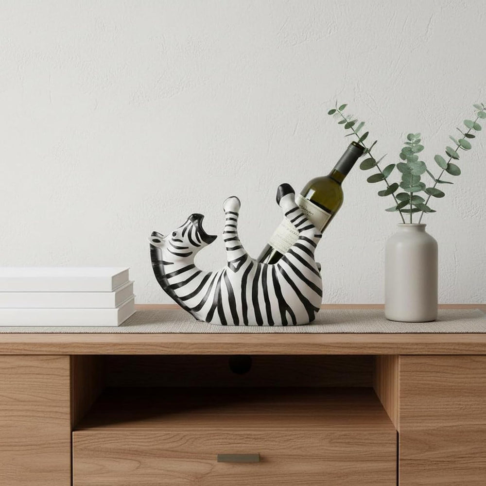 Animal Statue Vino Rack Vintage Design Animal Figurine Bottle Holder Stable B...