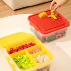 Toys Storage Organizer Bins for Lego, Building Blocks Storage with Building Baseplate Lid, Storage Containers for Building Brick Storage Plastic Stackable Organizer Bin Toy Chest