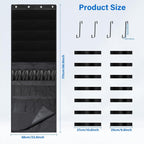Over the Door Organizer for Toy Guns, Toys Storage Back of Door Hanging Organizer with Large Capacity Pockets and Adjustable Straps, for Kids Foam Blasters, Darts, Goggles and Toys Gun Accessories