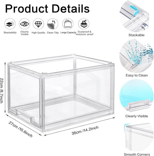 3 Packs Plastic Stackable Storage Drawers, DILIBRA Clear Storage Bins Organizer with Pull Out Drawer for Kitchen Cabinet Pantry Fridge Freezer Shelf Refrigerator Organization and Storage