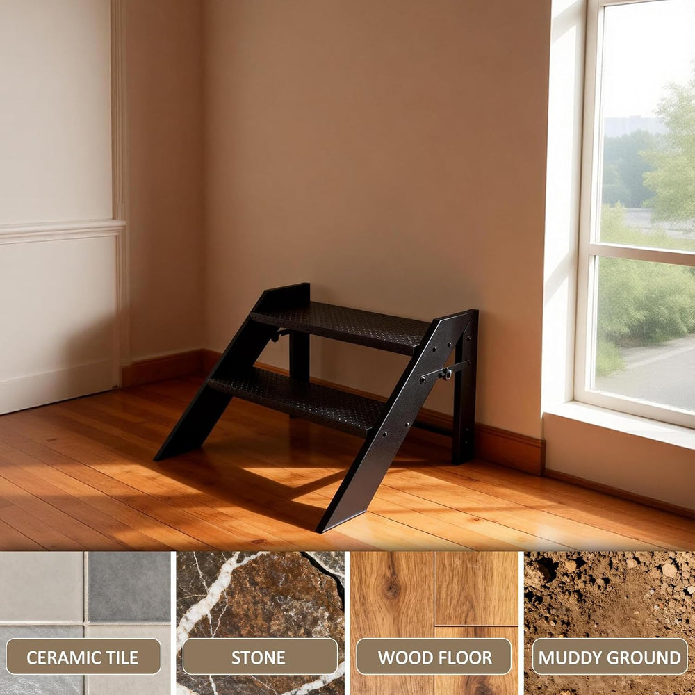Step Ladder, Foldable Step Stool, 2 Step Folding RV Steps, Camper Steps Outdo...