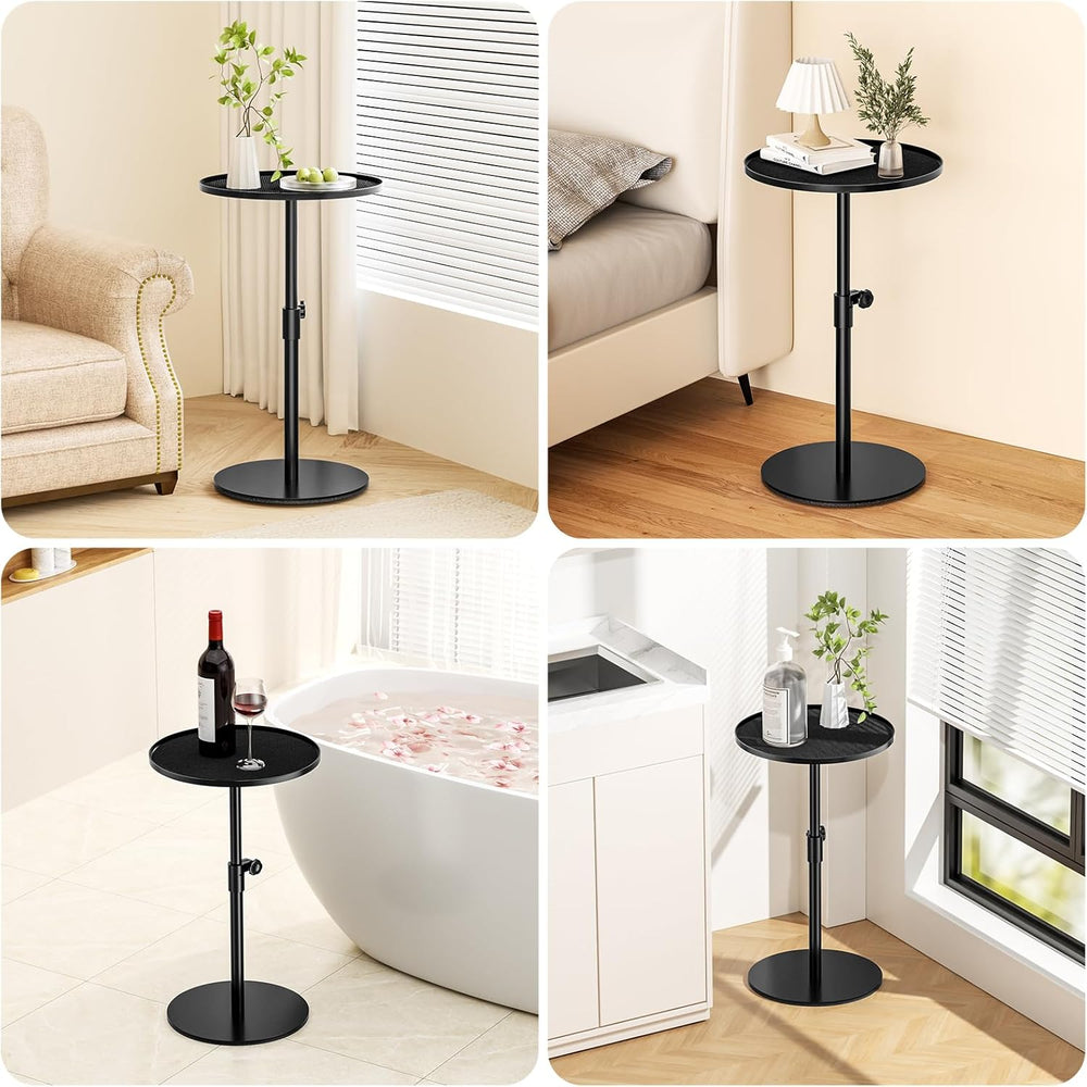 Metal End Table, Height Adjustable Side Tables Living Room, Small Side Table ...