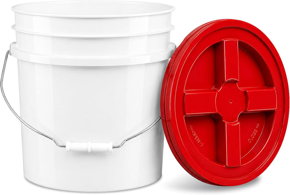 ePackageSupply 3.5 Gallon Bucket, Food-Grade w/Lid, BPA-Free, Red, 1 Pack