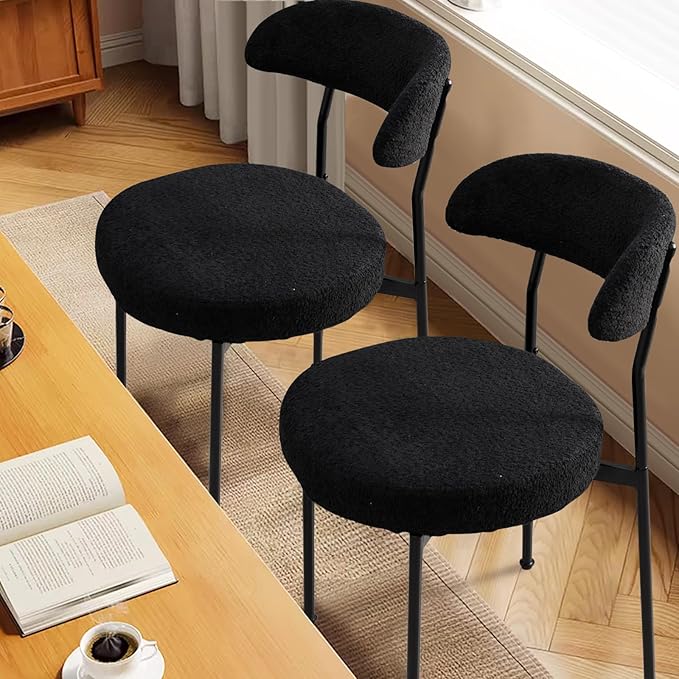SoarFlash Kitchen Table and Chairs for 2, 24" Dining Table Set for 2 with Velvet Upholstered Chairs, 3 Piece Round Kitchen Table Set, Dining Room Table Set for Small Space, Apartment
