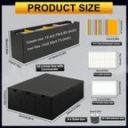 Trading Card Storage Box, Includes 24-600 CT Boxes & Card Dividers, + Trading Card Organizer for Collectible Card Games, for TCG, MTG, PTCG, Baseball Cards, with Labels & Tapes