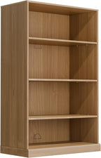 49" Wooden Book Shelf, 2 Shelf Bookcase, Modern Bookshelf with Adjustable Shelf for Home Office, Study Room, Oak
