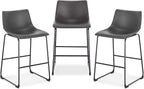 EdgeMod Brinley Counter Stool in Grey (Set of 3)