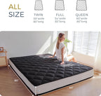 MAXYOYO 6" Extra Thick Futon Mattress Floor Mattress, Queen Size Diamond Pattern Mattress Pad Tatami Pad Japanese Floor Mattress for Adults Floor Roll Up Mattress Guest Mattress, Black