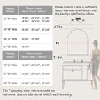28" x 36" Gold Arched mirror, Large Arch Bathroom Vanity Wall Mirror, Modern Aluminum Alloy Metal Frame Arch Mirror for Bathroom, Living Room, Bedroom, Entryway, Tempered Glass, Shatter Proof