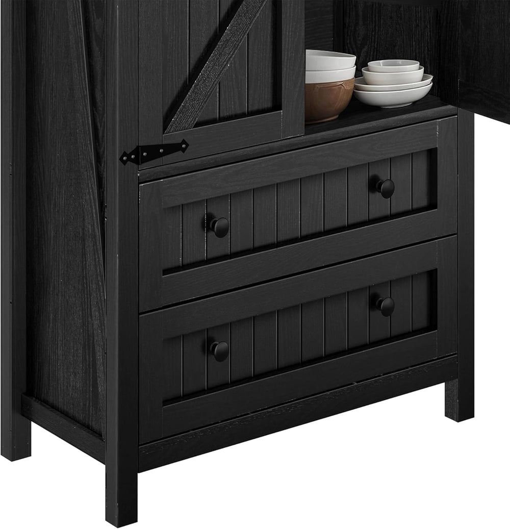 DWVO Farmhouse Kitchen Pantry Cabinet, 64.5" Tall Storage Cabinet with 2...