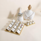 GemeShou Golden coated earring display stand for selling, velvet stud earring holder for jewelry display, Jewlery earring storage organizer tray, studs holder jewelry organizer【Earring holder-white】