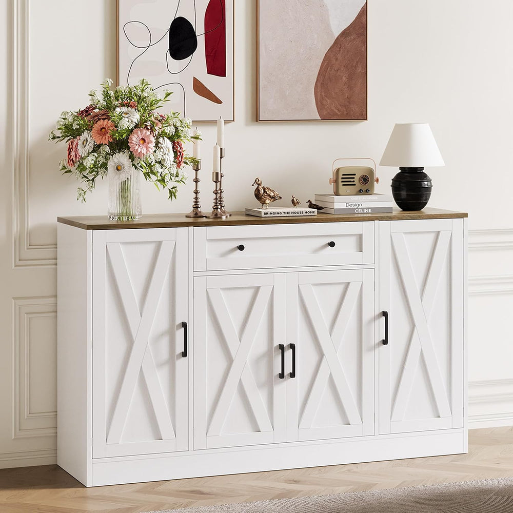 Buffet Cabinet with Storage, 55" Large Sideboard Storage Cabinet with Dr...