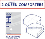 Hefty Shrink-Pak Vacuum Storage Bags - Space Saver for Under Bed Storage, Clothing and Comforters, Odor Resistant, 3X More Storage Space - 3 XL Cubes Bags