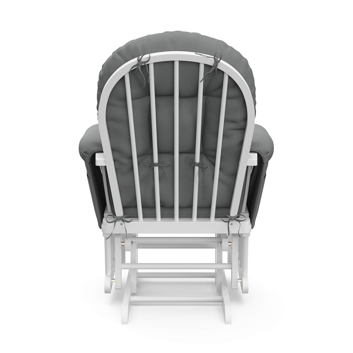 Storkcraft Premium Hoop Glider & Ottoman (White/Gray) — GREENGUARD Gold Certified Nursery Glider, Solid Wood Craftsmanship, Smooth-Gliding, Award-Winning