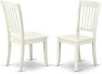 East West Furniture SUDA3-LWH-W 3 Piece Dining Room Table Set Contains a Round Dining Table with Dropleaf & Shelves and 2 Wood Seat Chairs, 42x42 Inch, Linen White