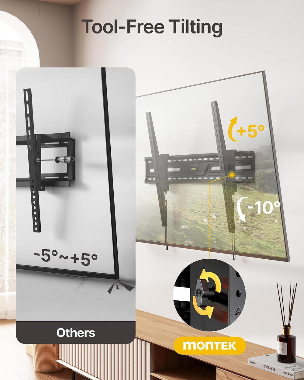 monTEK Heavy Duty Tilting TV Wall Mount for 50-100 Inch TVs up to 220lbs | 4X...