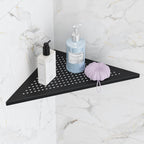 Bathroom Corner Shelf, Recessed 12" Shower Shelf Caddy, SUS304 Stainless Steel Shelf Wall Mount Triangular, No Drilling, Matte Black