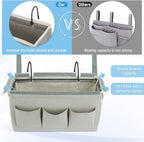 Bedside Storage Caddy/Bedside Hanging Storage Bag for Headboards Bunk Beds Dorm Rooms Book Phone Magazine Holder (New Grey)