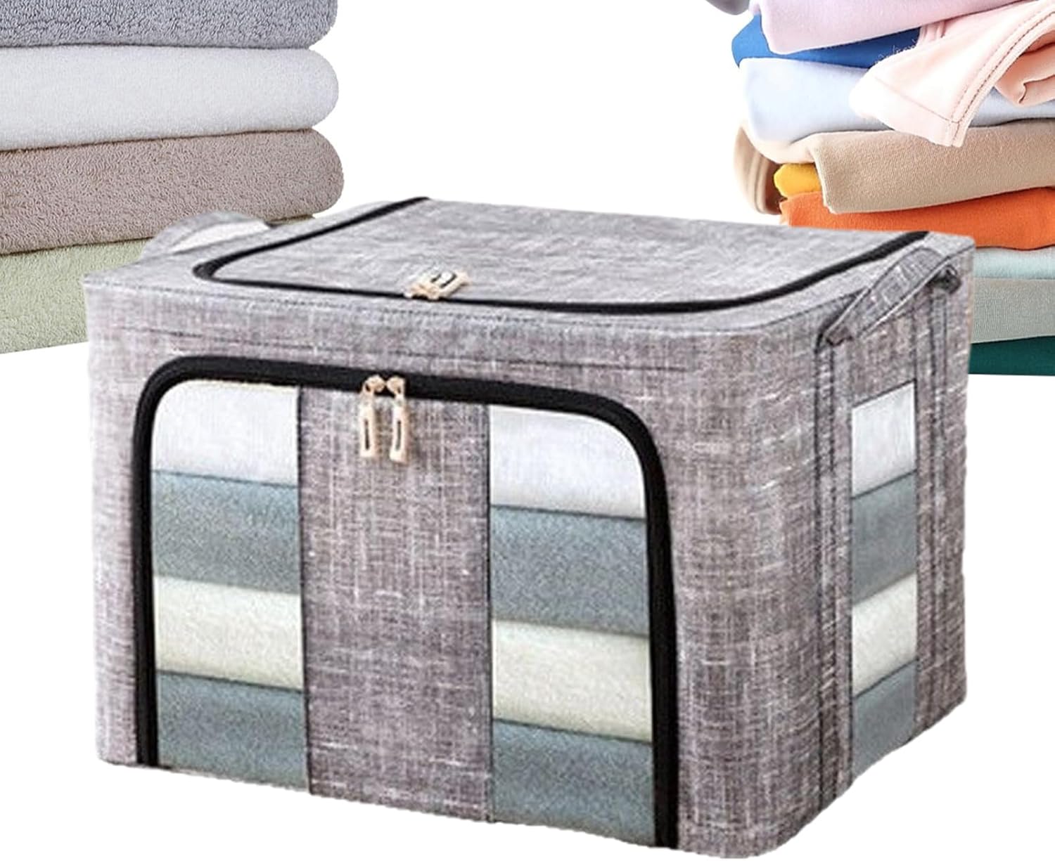Storage Bins for Clothes,66L Waterproof Stackable Bag,Large Clothes Storage Bins with Lids | for Bedroom Home Apartment Closet Fabric Bed Sheets Comforter Toys Garment Organization