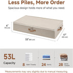 StorageWorks Underbed Storage with Lid, 2-Pack Under Bed Storage Containers for Clothes, Bedding, and Sweaters, Taupe