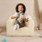 MOMCAYWEX Kids Snuggly-Soft Sherpa Chair, Cuddly Toddler Foam Chair for Boys and Girls, Cream