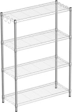 4-Shelf Adjustable Metal Shelf Wire Shelving Unit Storage Rack Display Shelf for Office,Kitchen,Bedroom,Bathroom,Laundry,Pantry Basement,Garage(Chrome,36" L x 14" W x 54" H)