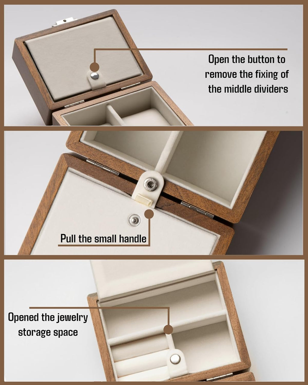 Watch Box, Watch Travel Case for Men, Wood Watch and Jewelry Holder Organizer for Woman, Portable Protection 2-Slot Watch Display Storage Case, Natural Walnut