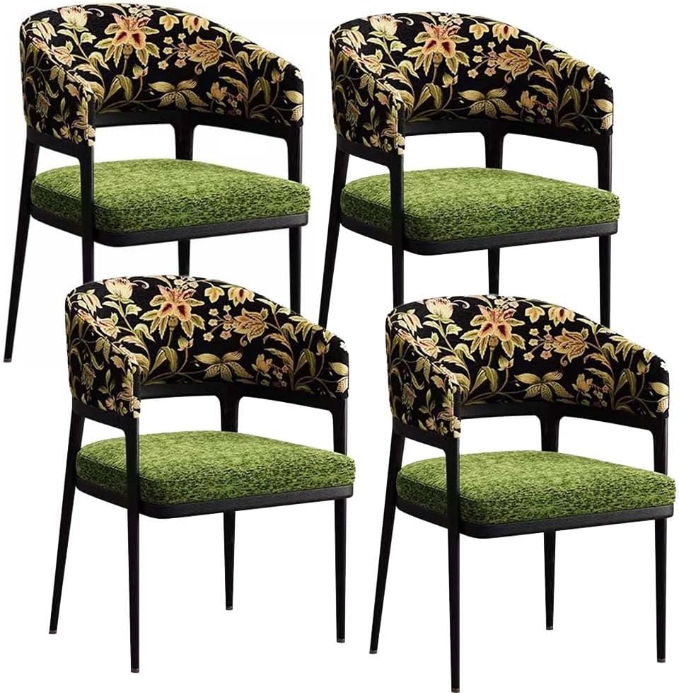 Etlegor Wooden Dining Chairs, Upholstered Armless Kitchen with Curved Back fo...