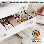 Criusia Drawer Organizer - 6 Pack Clothes Bins for Bedroom & Nursery - Dividers for Socks, Underwear & Baby Clothes - Black