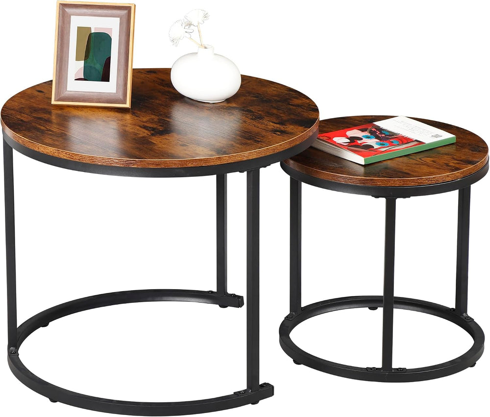 F2C Nesting Coffee Table Modern End Table Set of 2 for Living Room Balcony Of...