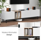 Modern 76.8" TV Stand for TVs Up to 80", Wooden Entertainment Center with 3 Cabinets & Open Shelves, Media Console with Storage for Living Room, Bedroom & Entertainment Spaces