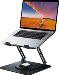 Laptop Stand for Desk, Adjustable Computer Stand with 360° Rotating Base, Ergonomic Laptop Riser for Collaborative Work, Foldable & Portable Laptop Stand, fits for All 10-16" Laptops