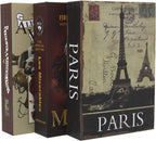 Real Paper Transfer Book Safe, Hollow with Secret Hidden Compartment, Key Lock, 8.7"×6"×2" (Black Dictionary-Key)