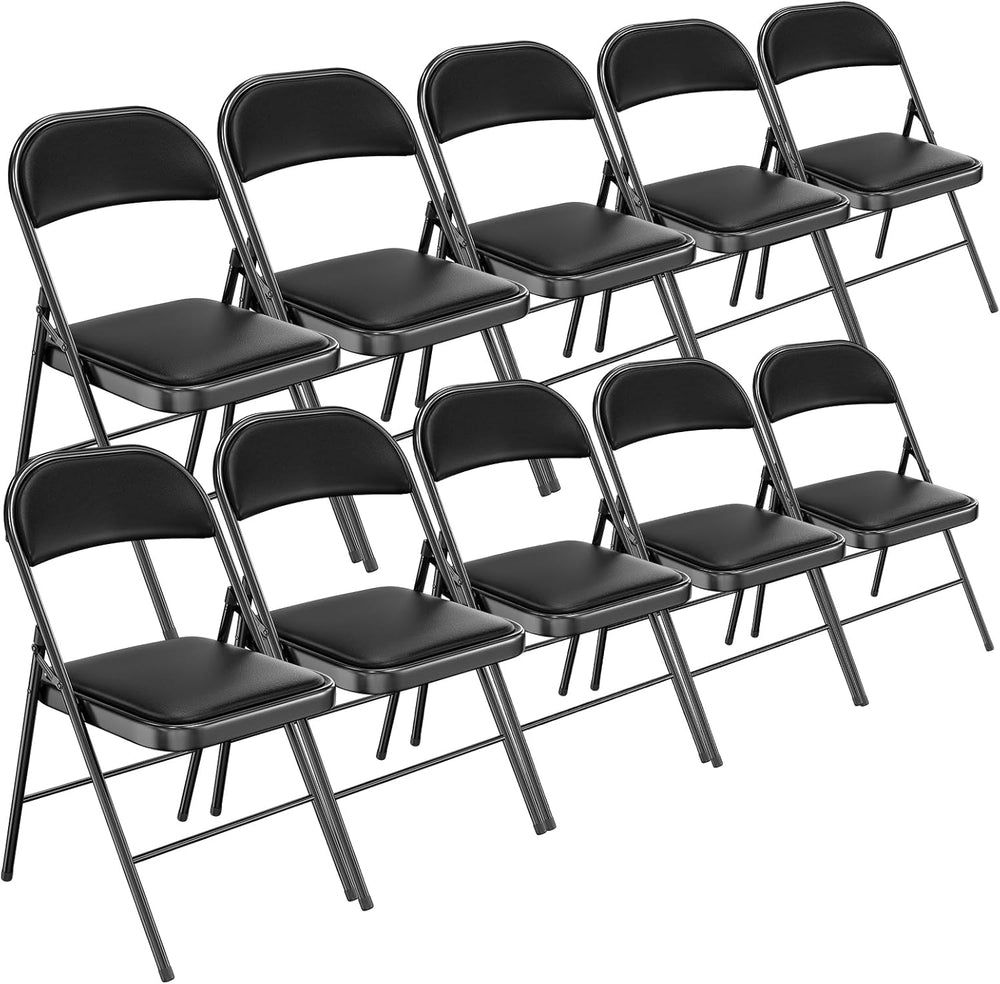 Bonnlo Folding Chair with Comfortable Padded Cushion and Back, Portable Foldi...