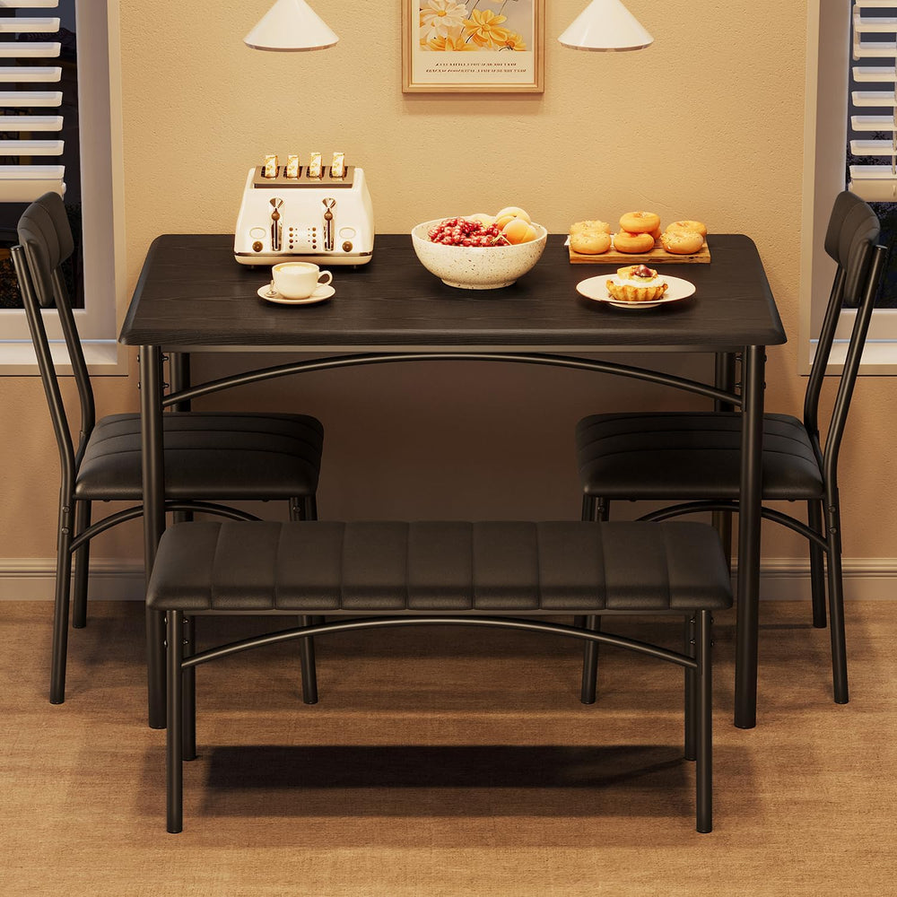 GarveeHome Dining Table Set for 4, Kitchen Table with Upholstered Chairs and ...
