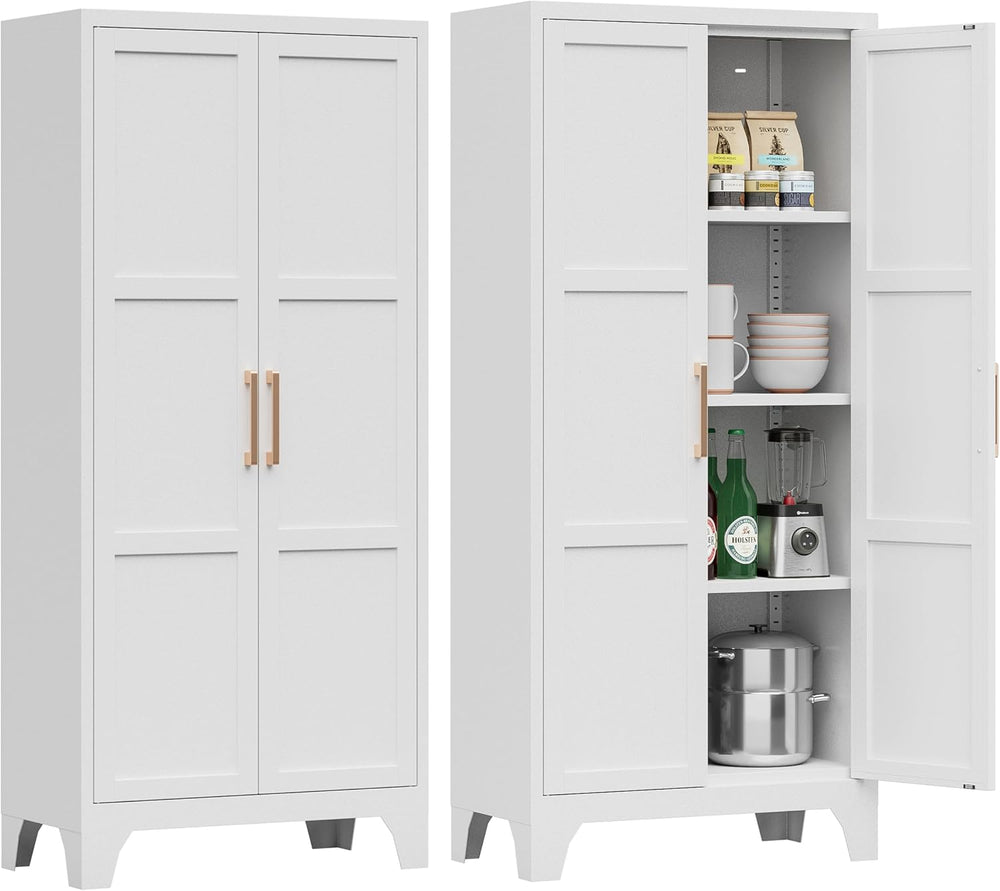 Pantry Cabinet,61" Tall Kitchen Pantry Storage Cabinets with 2 Doors and...