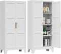 Pantry Cabinet,61" Tall Kitchen Pantry Storage Cabinets with 2 Doors and 3 Adjustable Shelves for Kitchen,Living Room/White