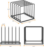 Cutting Board Organizer, Kitchen Cabinet Organizer, Divided Rack with 5 Slots for Baking Trays, Cutting Boards - Cookie sheet Organizer Inside Cabinet, Baking Sheets Holder (large)