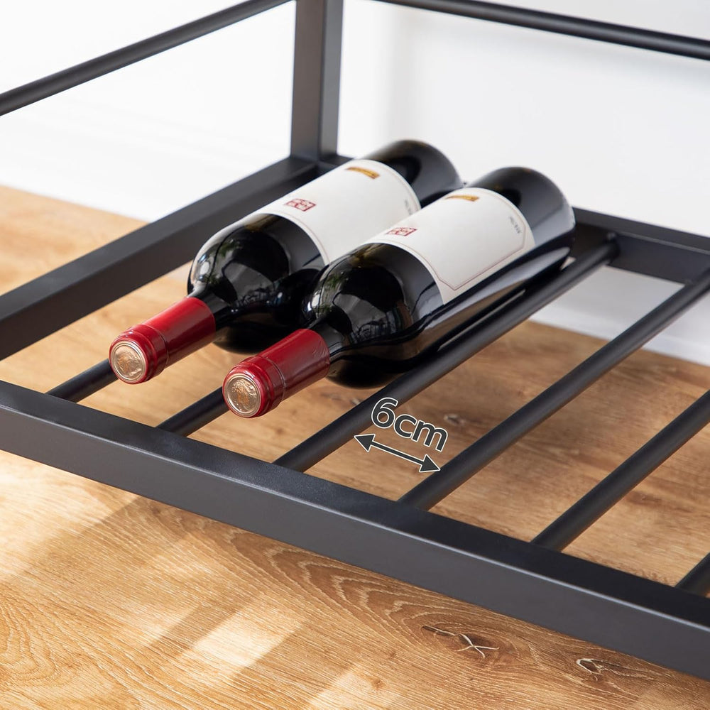 HOOBRO Kitchen Island with Wine Rack, Industrial Island Counter with Hooks an...