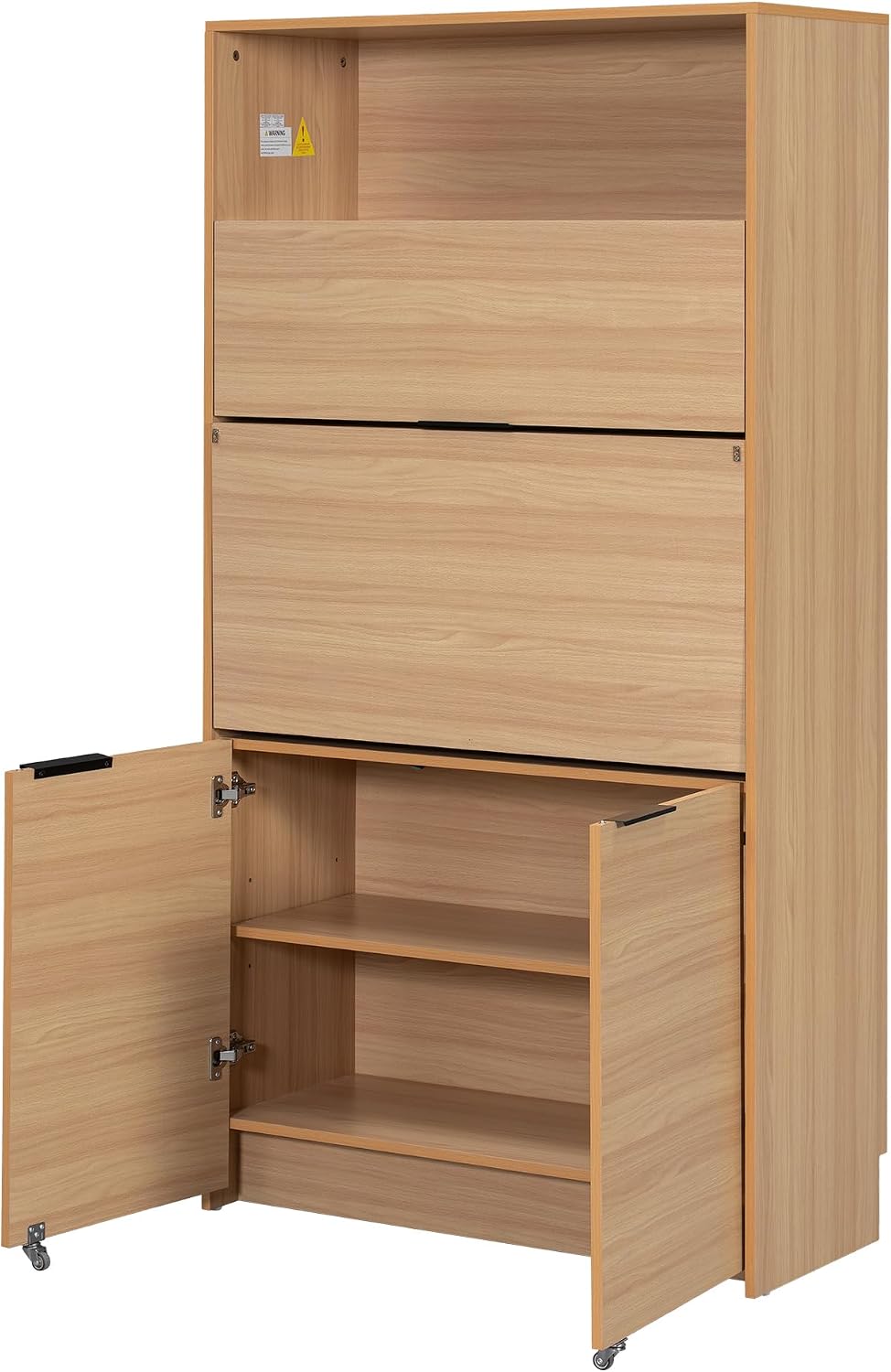 69'' Tall Kitchen Pantry Cabinet with Foldable Workstation, Kitchen F...