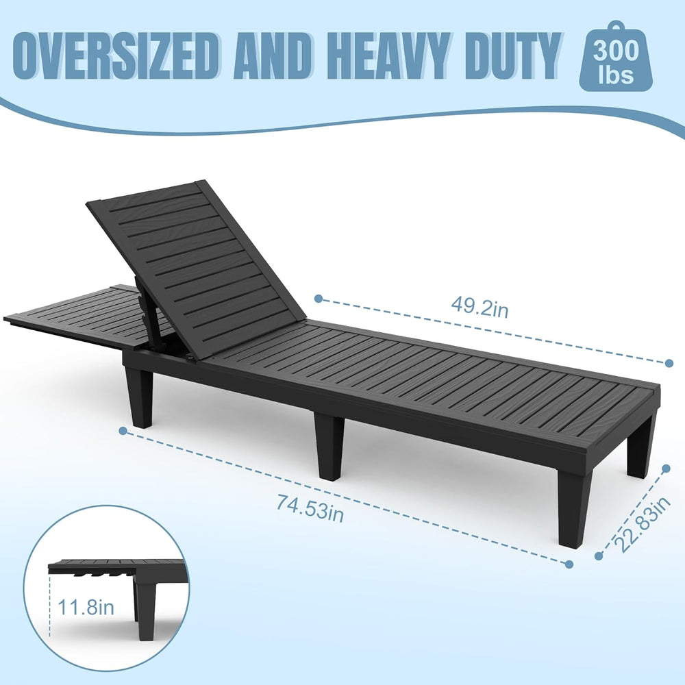 Lounge Chair Outdoor,Set of 2 All-Weather UV-Resistant & Waterproof Patio...