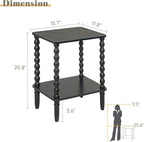 End Tables Set of 2, Small Side Table with Storage Shelf, Nightstands for Bedroom Set of 2 for Living Room, Office and Small Spaces (Black)