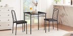 VECELO 3 Piece Dining Table Set for 2, Dinette with Chairs for Kitchen, Breakfast Nook, Small Space,Easy Assembly