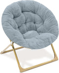 Milliard Mini Cozy Chair for Kids, Sensory Faux Fur Folding Saucer Chair for Toddlers, Grey