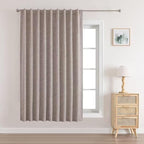 Joydeco 100% Total Blackout Curtains Custom Size for Bedroom Living Room Darkening Long Textured Drapes Thermal Insulated Back & Tab Rod Pocket 1 Panel(Linen,Custom Size)