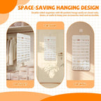 80 Pockets Hanging Jewelry Organizer, Double-Sided White Closet Jewelry Holder for Space-Saving Storage of Earrings, Rings, Bracelets and Small Accessories
