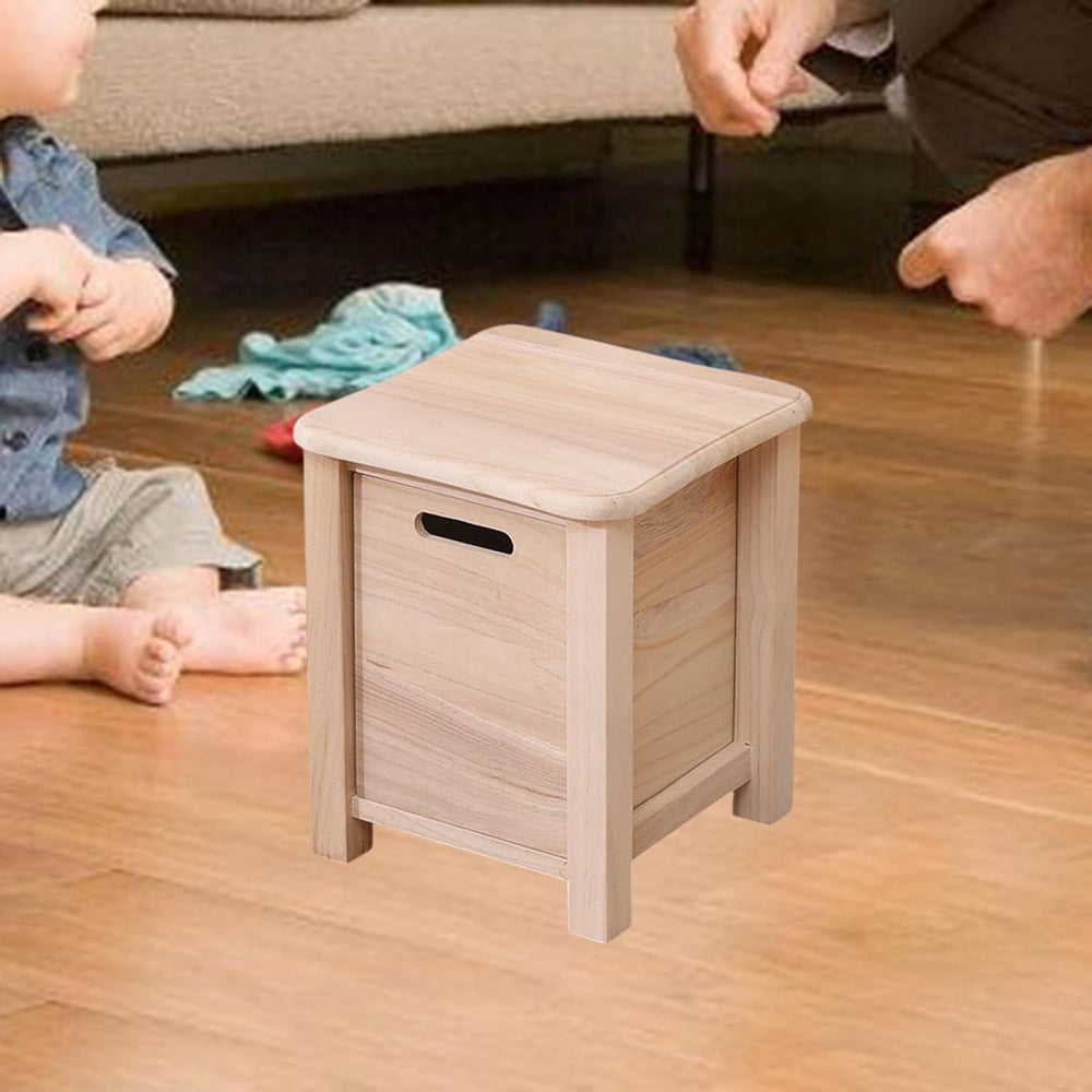 Wooden Foot Stool with Drawer Footstool Garden Display Stand Footrest Ottoman...