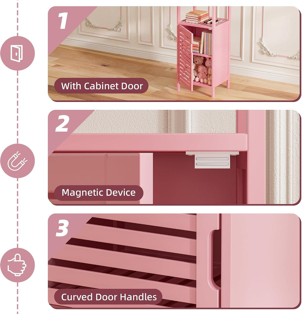HITNET Small Bathroom Storage Cabinet, Bamboo Floor Cabinet Single Door, Free...