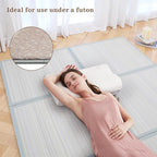 Zonli Japanese Tatami Mat, Foldable Floor Sleeping Pad Futon Mattress, Made from Natural Coconut Shell Fiber & Jute Fiber, Firm Traditional Floor Bed 39"x80"
