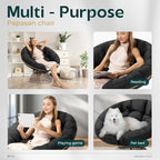 Bme 40" Ergonomic Wicker Papasan Chair